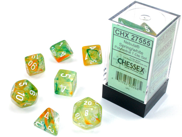 Chessex Nebula Spring/White Luminary 7-Die Set