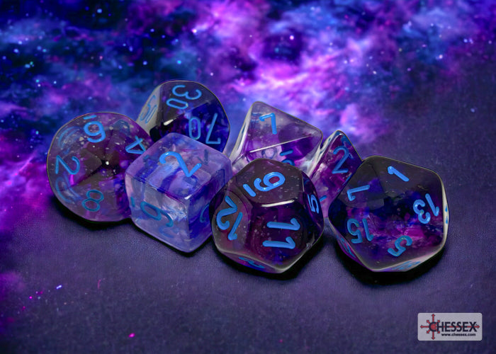Chessex Nebula Nocturnal/Blue Luminary 7-Die Set