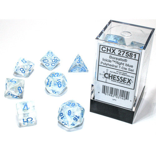 Chessex Borealis Icicle/Light Blue Luminary 7-Die Set