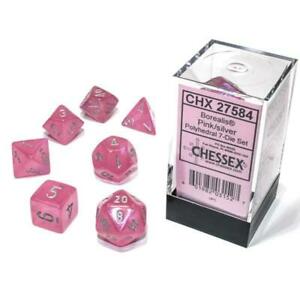 Chessex Borealis Pink/Silver Luminary 7-Die Set