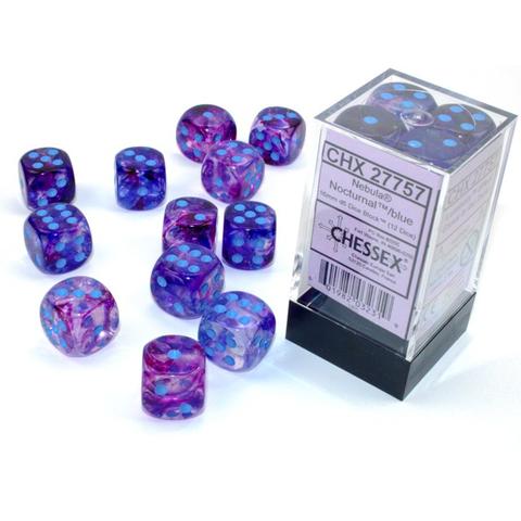 Chessex Nebula Nocturnal/Blue 16mm D6 Block (12)