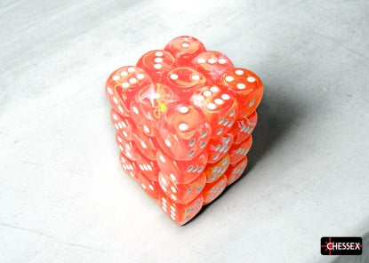 Chessex Festive Dahlia/White 12mm D6 Block (36)