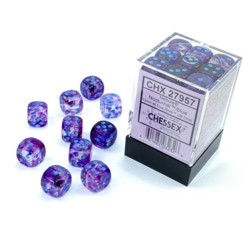 Chessex Nebula Nocturnal/Blue 12mm D6 Block (36)
