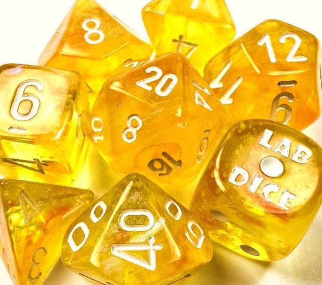 Chessex Borealis Canary/White Luminary 7-Die Set