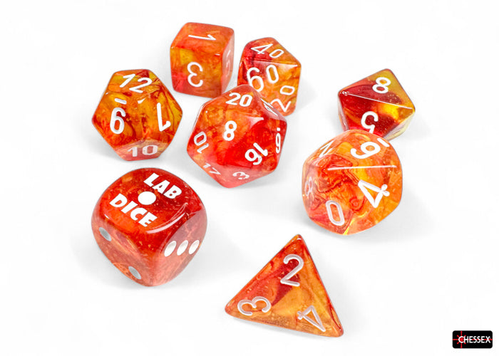 Chessex Nebula Molten/White 7-Die Set
