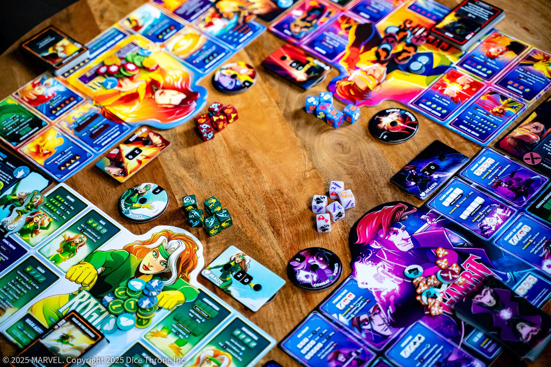 Marvel Dice Throne X-Men Box 2 (Cyclops, Gambit, Rogue, Jean Grey) — all four hero setups