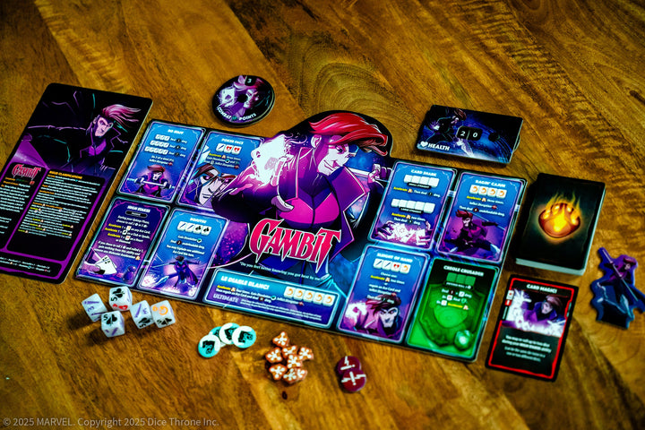 Marvel Dice Throne X-Men Box 2 (Cyclops, Gambit, Rogue, Jean Grey) — Gambit hero setup
