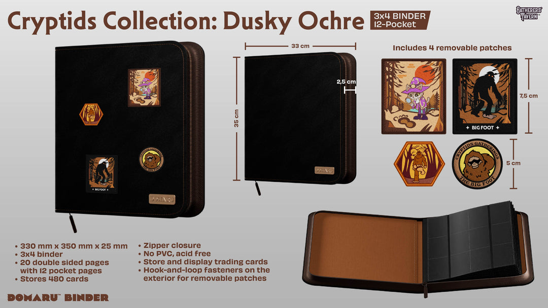 Gatherers' Tavern - Domaru Binder: 12-Pocket Cryptids Collection - Dusky Ochre