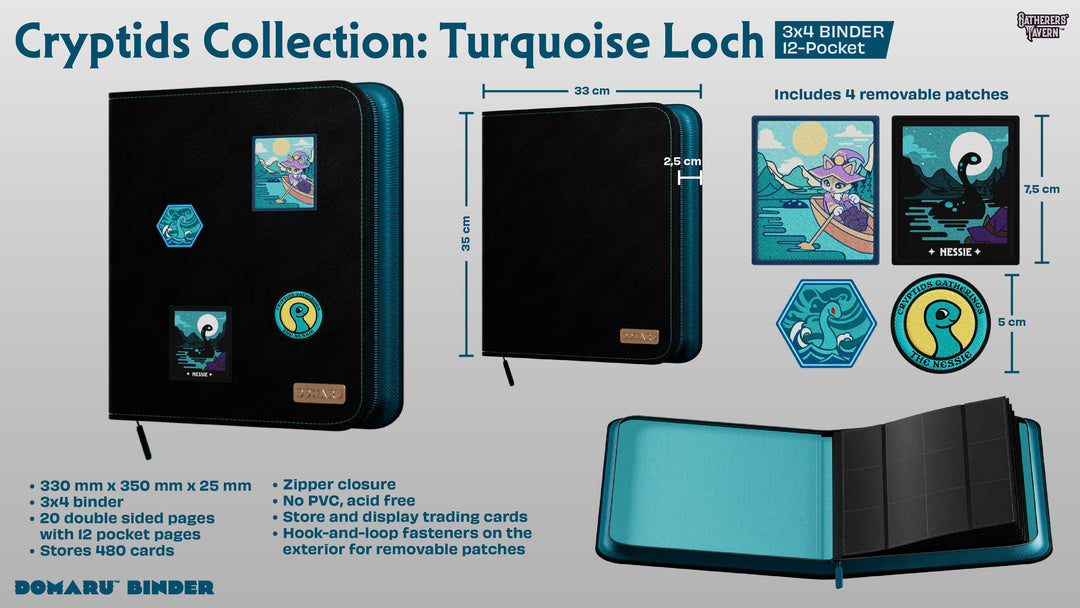 Gatherers' Tavern - Domaru Binder: 12-Pocket Cryptids Collection - Turquoise Loch