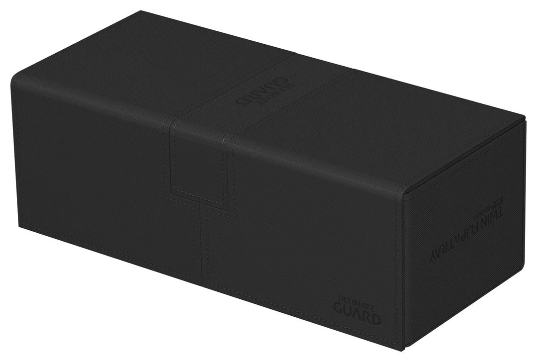 Ultimate Guard Twin Flip'n'Tray 266+ Black Monocolor — official angle / open or side