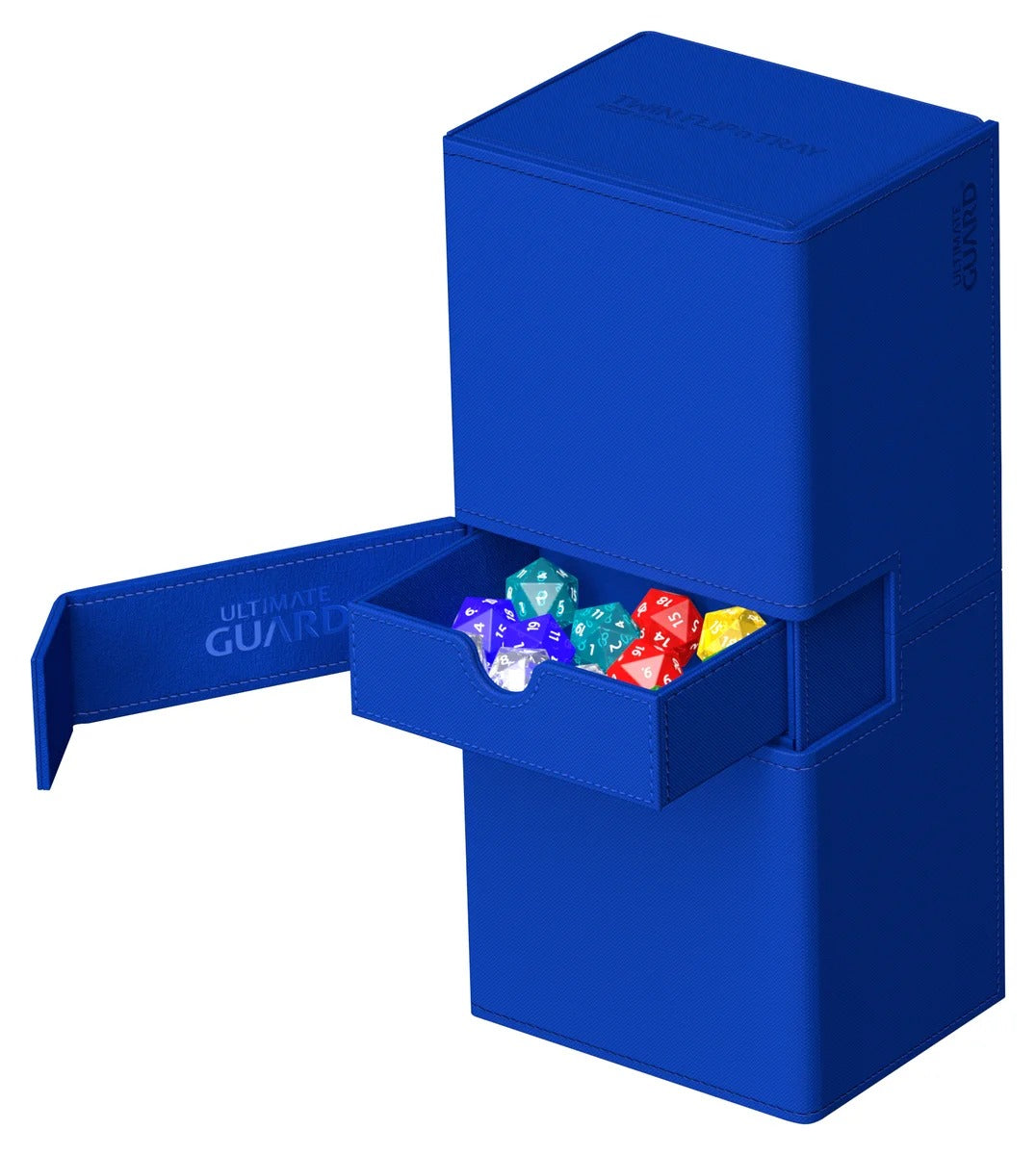 Ultimate Guard Twin Flip'n'Tray 266+ Blue Monocolor — official angle 3
