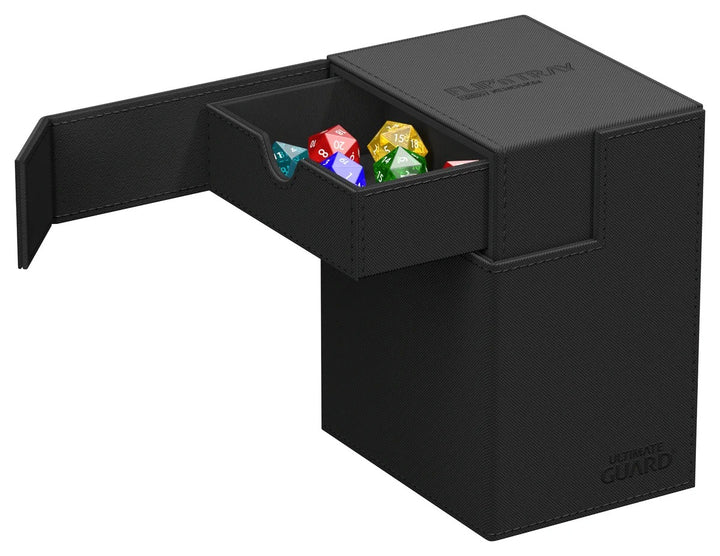 Ultimate Guard FlipnTray 133+ Monocolor - Black — official angle / open or side