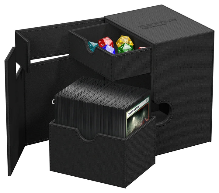 Ultimate Guard FlipnTray 133+ Monocolor - Black — official open / interior