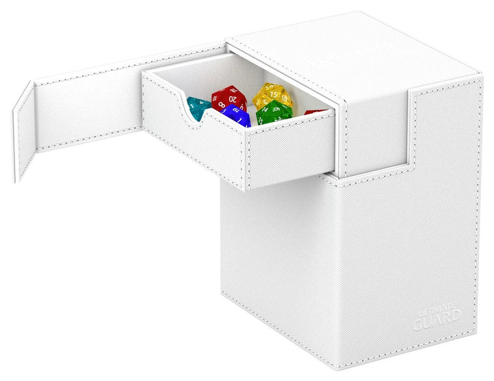 Ultimate Guard Flip'n'Tray 133+ Monocolor – White — official angle / open or side