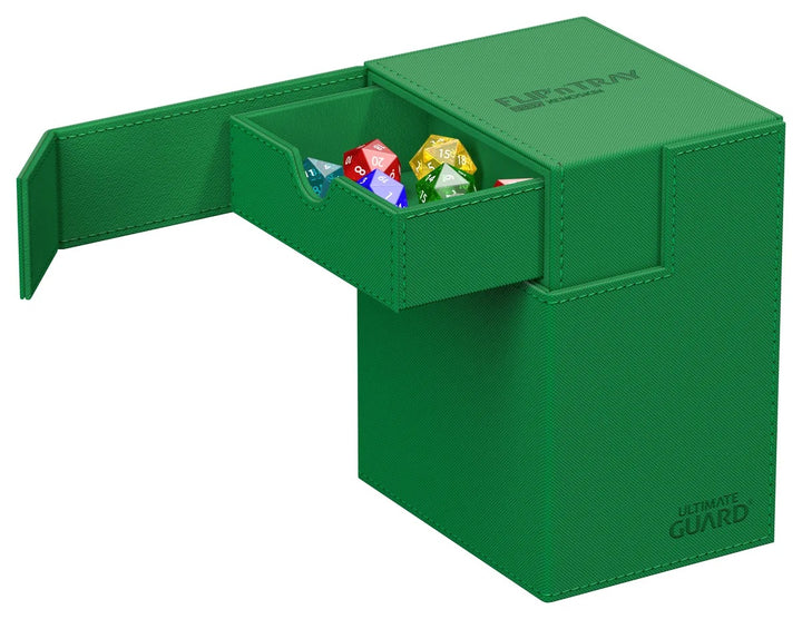 Ultimate Guard Flip'n'Tray 133+ Monocolor – Green — official angle / open or side
