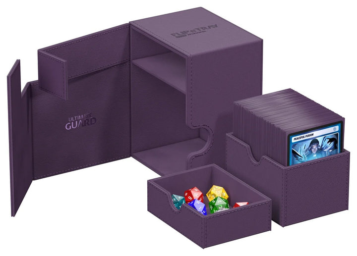 Ultimate Guard Flip'n'Tray 133+ Monocolor – Purple — official angle 4