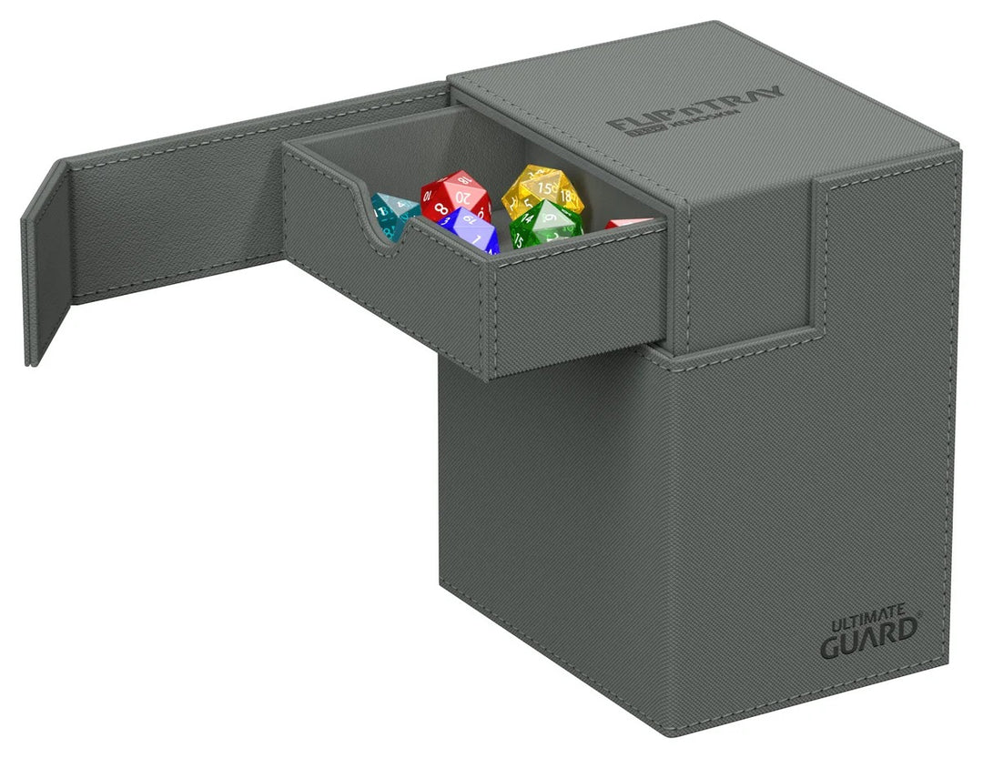 Ultimate Guard FlipnTray 133+ Monocolor - Grey — official angle / open or side