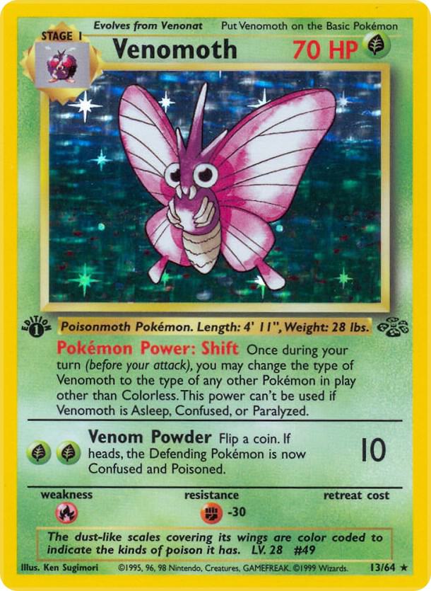 Venomoth-Holo 013 Jungle 1st Edition PSA-8