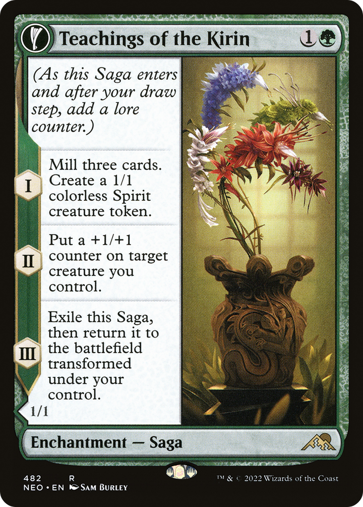 Teachings of the Kirin (Extended Art) (NEO-482) - Kamigawa: Neon Dynasty: (Extended Art, fandfc, enchantment) Foil
