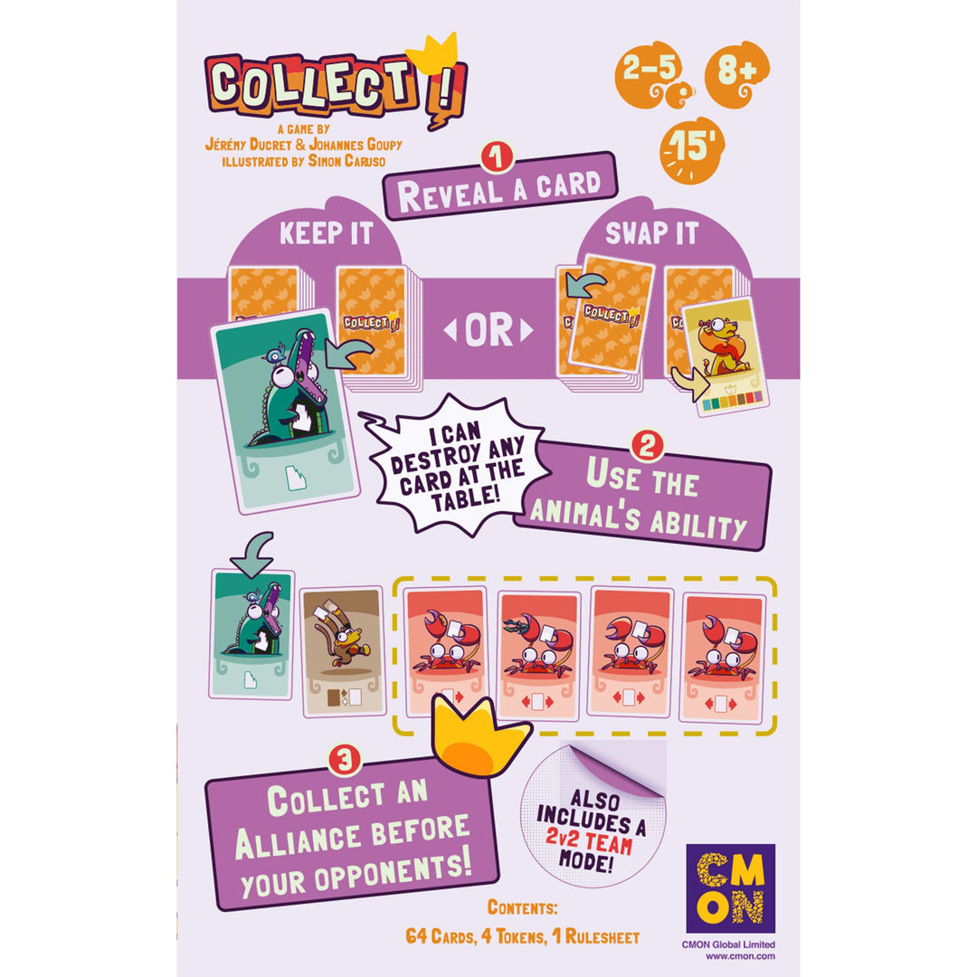 Collect! — official how to play / back of box