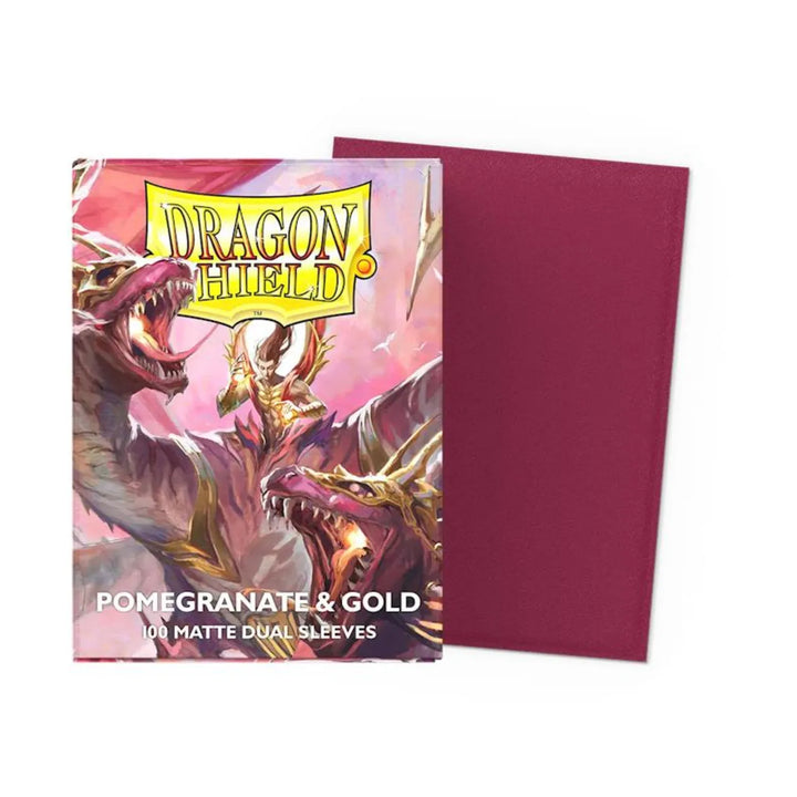 Dragon Shield Sleeves: Standard Matte Dual - Pomegranate & Gold 100CT