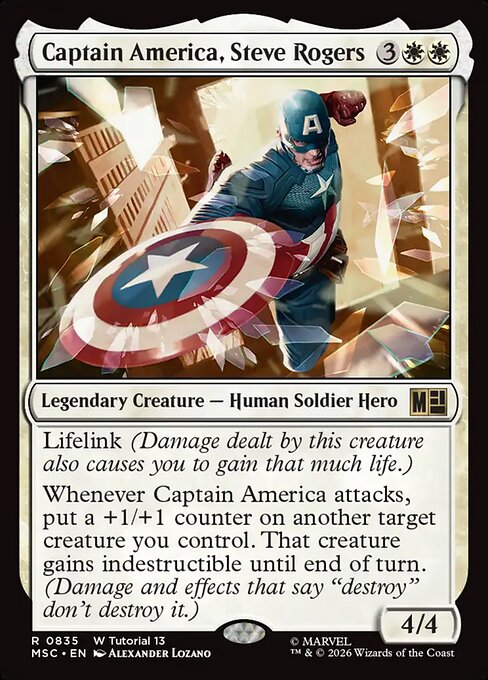 Captain America, Steve Rogers (0514) (MSC-514) - Commander: Marvel Super Heroes — official product image (scryfall)