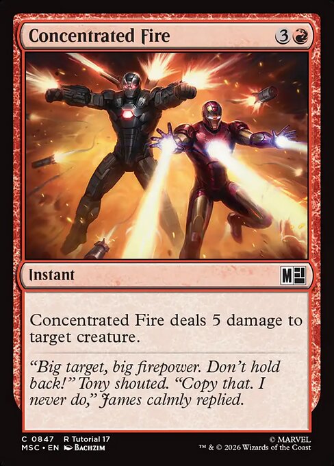 Concentrated Fire (0542) (MSC-542) - Commander: Marvel Super Heroes — official product image (scryfall)
