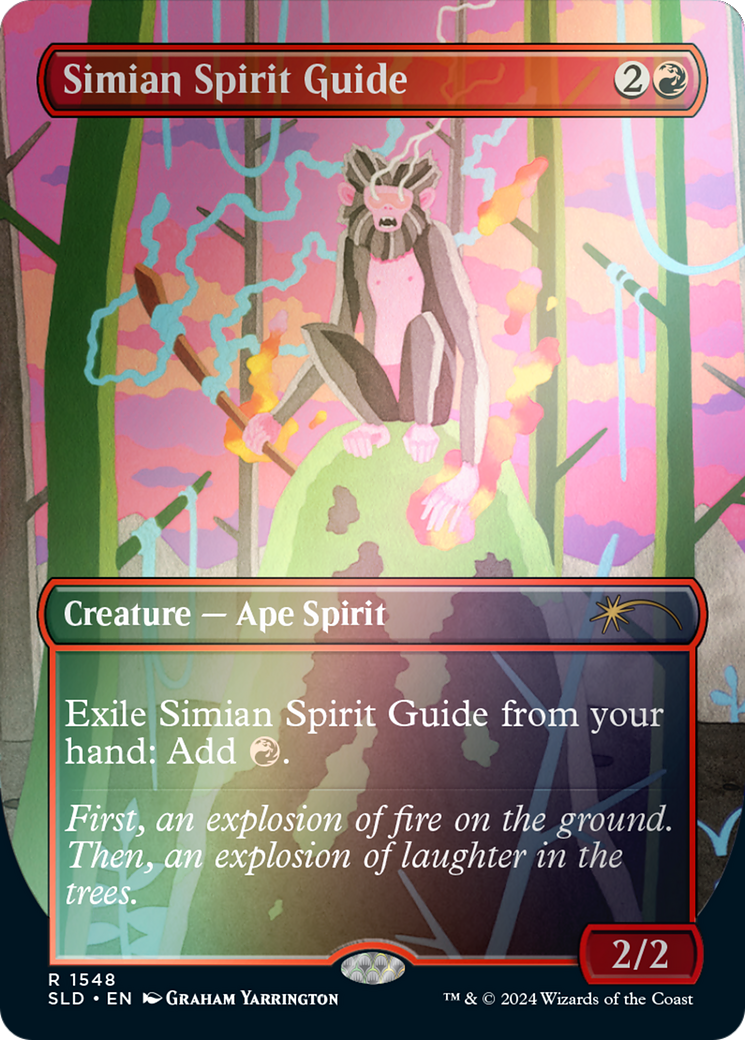 Simian Spirit Guide (Rainbow Foil) (SLD-1548★) - Secret Lair Drop (Borderless) Foil