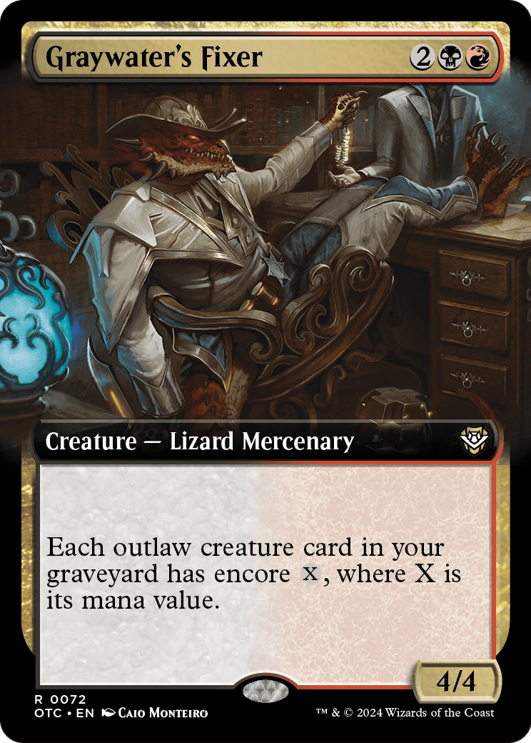 Graywater's Fixer (Extended Art) (OTC-072) - Outlaws of Thunder Junction Commander: (Extended Art)