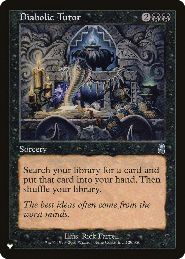 Diabolic Tutor (LIST-ODY-129) - The List
