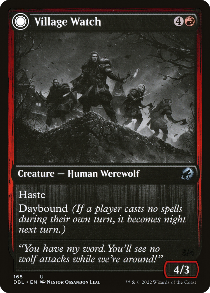 Village Watch (DBL-165) - Innistrad: Double Feature: (Double Faced Transform)