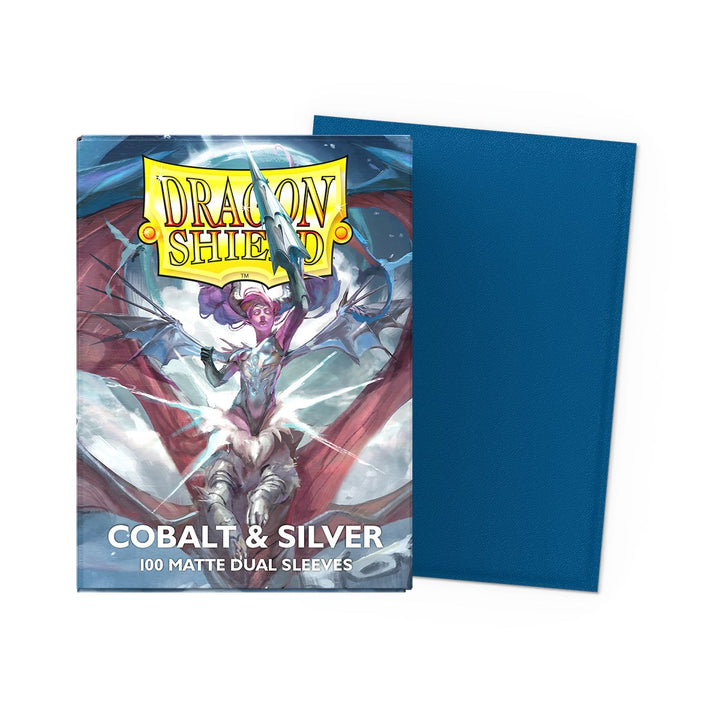 Dragon Shield Sleeves: Standard Matte Dual - Cobalt Silver 100CT — official packshot