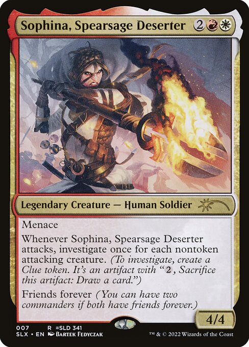 Sophina, Spearsage Deserter (PLIST-803) - The List — official product image (scryfall)