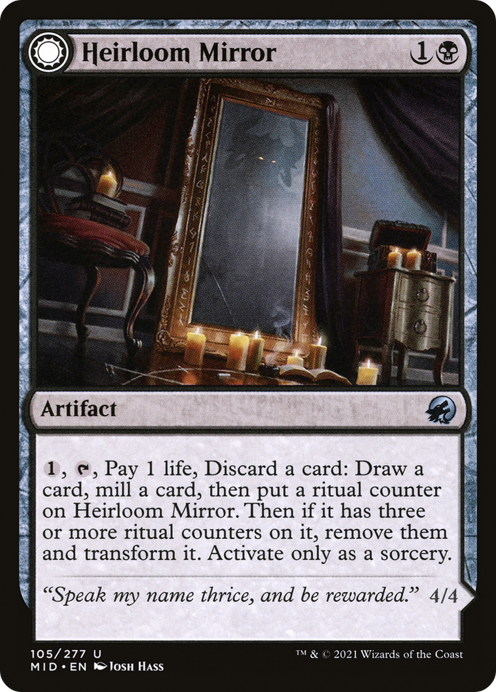 Heirloom Mirror (MID-105) - Innistrad: Midnight Hunt: (Double Faced Transform) Foil