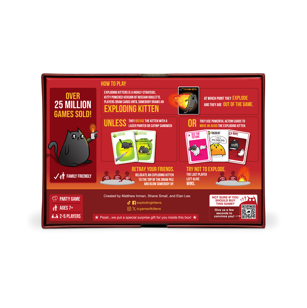 Exploding Kittens Original Edition — official box back