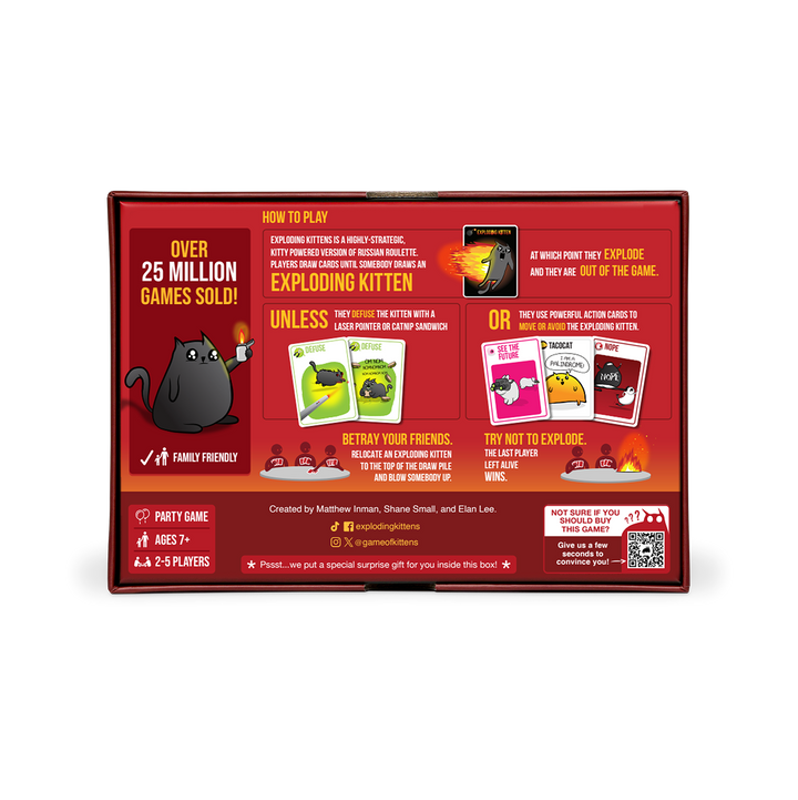 Exploding Kittens Original Edition — official box back