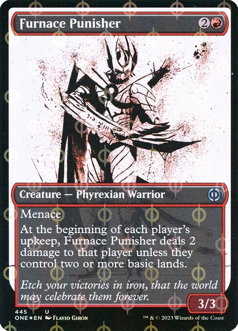 Furnace Punisher (ONE-445) - Phyrexia: All Will Be One Foil — official product image (scryfall)