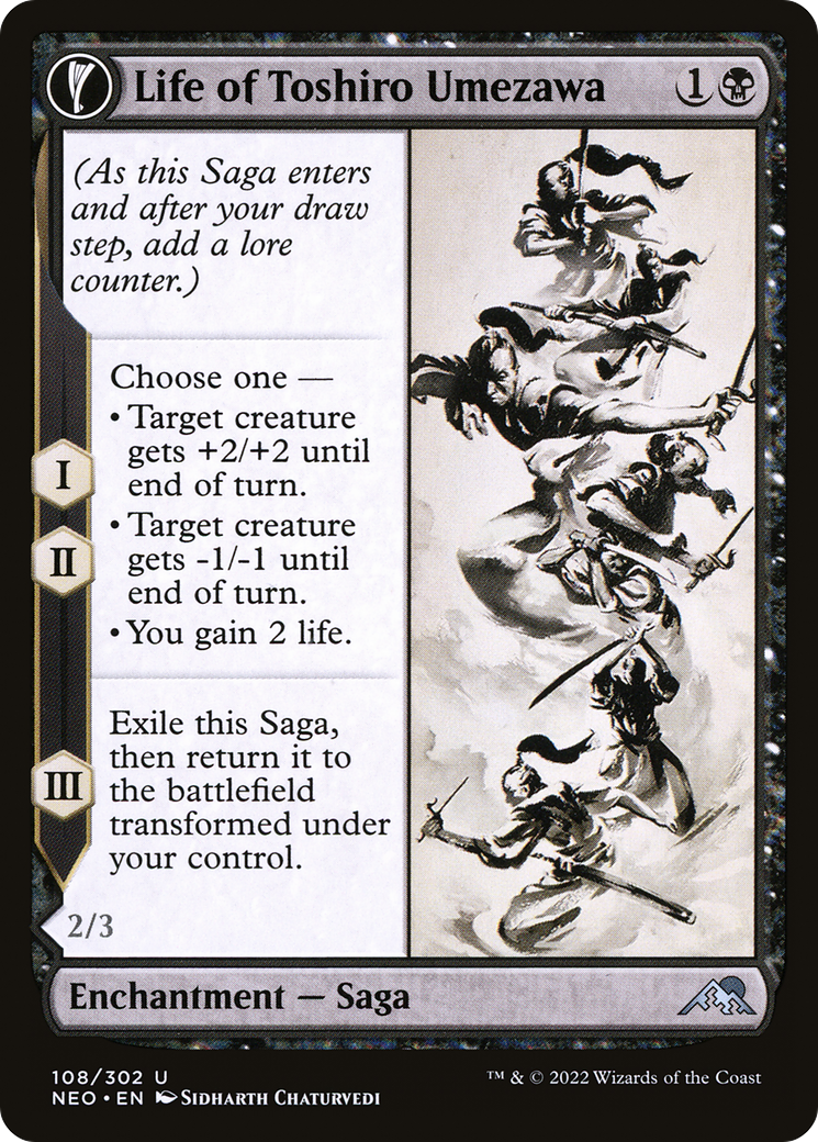 Life of Toshiro Umezawa (NEO-108) - Kamigawa: Neon Dynasty: (fandfc, enchantment) Foil
