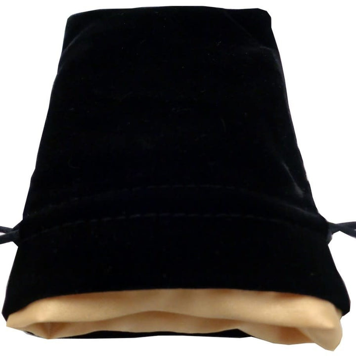 FanRoll 4x6 Velvet Dice Bag – Black/Gold