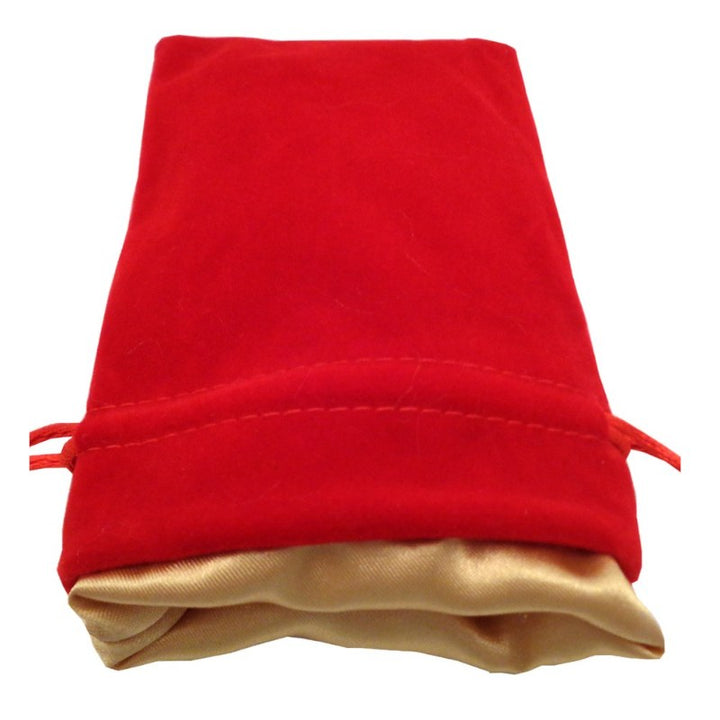 FanRoll 4x6 Velvet Dice Bag – Red/Gold