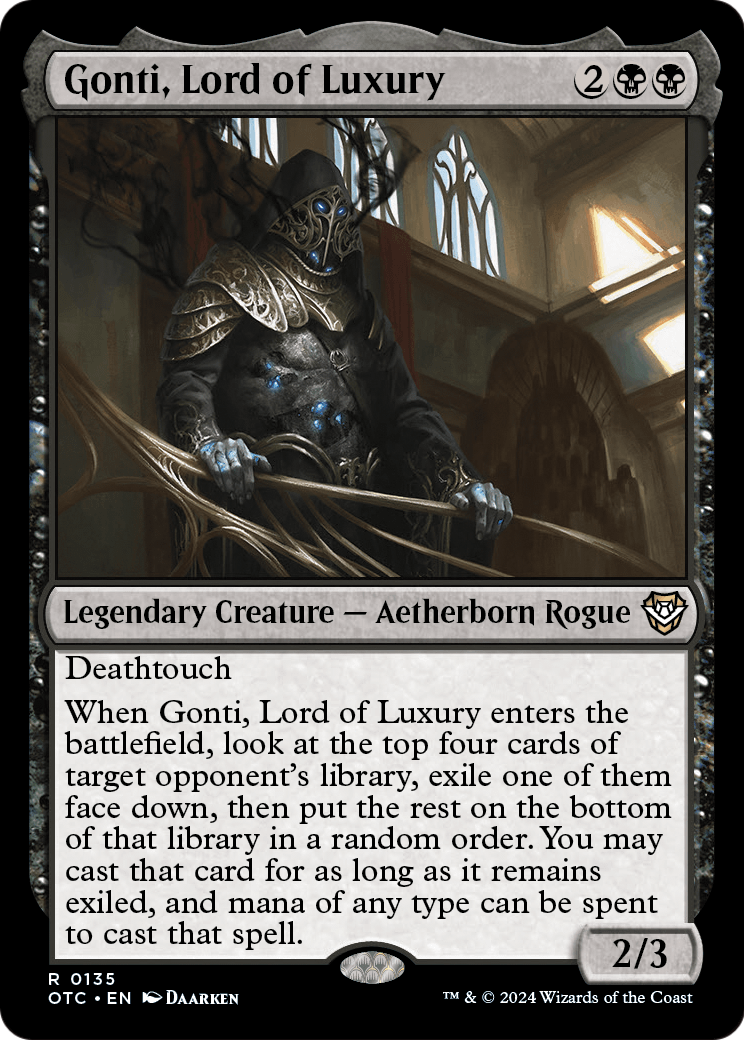 Gonti, Lord of Luxury (OTC-135) - Outlaws of Thunder Junction Commander