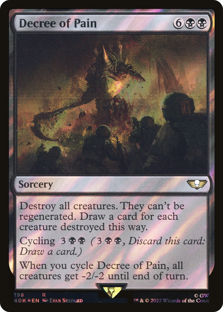 Decree of Pain (Surge Foil) (40K-198★) - Warhammer 40,000 Commander Foil