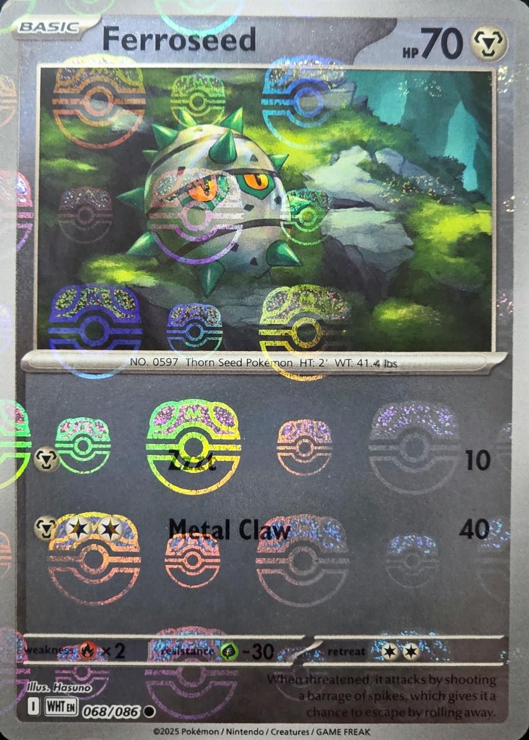 Ferroseed Master Ball Pattern 068/086 SV White Flare