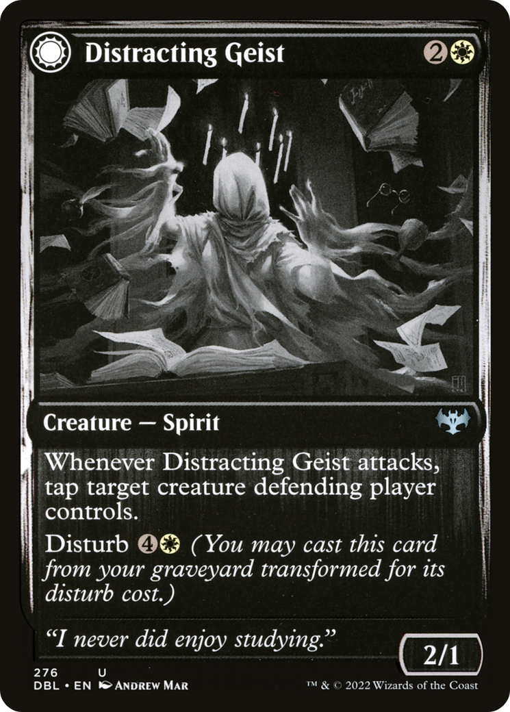 Distracting Geist (DBL-276) - Innistrad: Double Feature: (Double Faced Transform) Foil