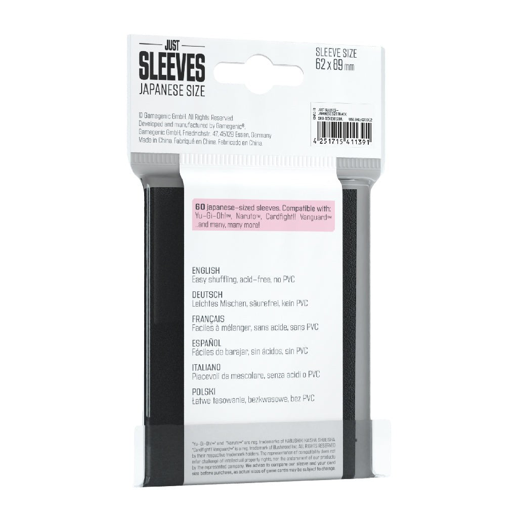 Gamegenics Just Sleeves - Japanese Size Black — official manufacturer extra