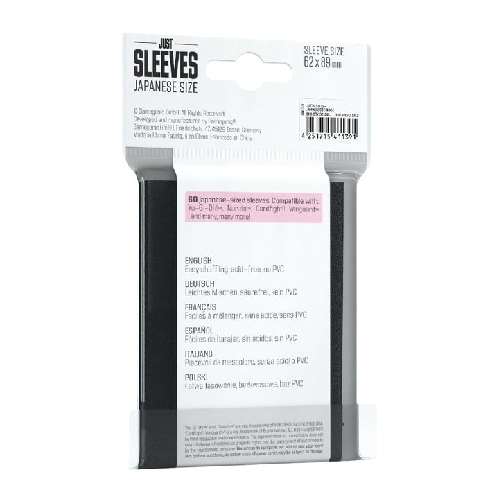 Gamegenics Just Sleeves - Japanese Size Black — official manufacturer extra