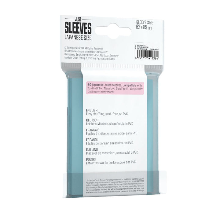 Gamegenics Just Sleeves - Japanese Size Clear — official publisher extra