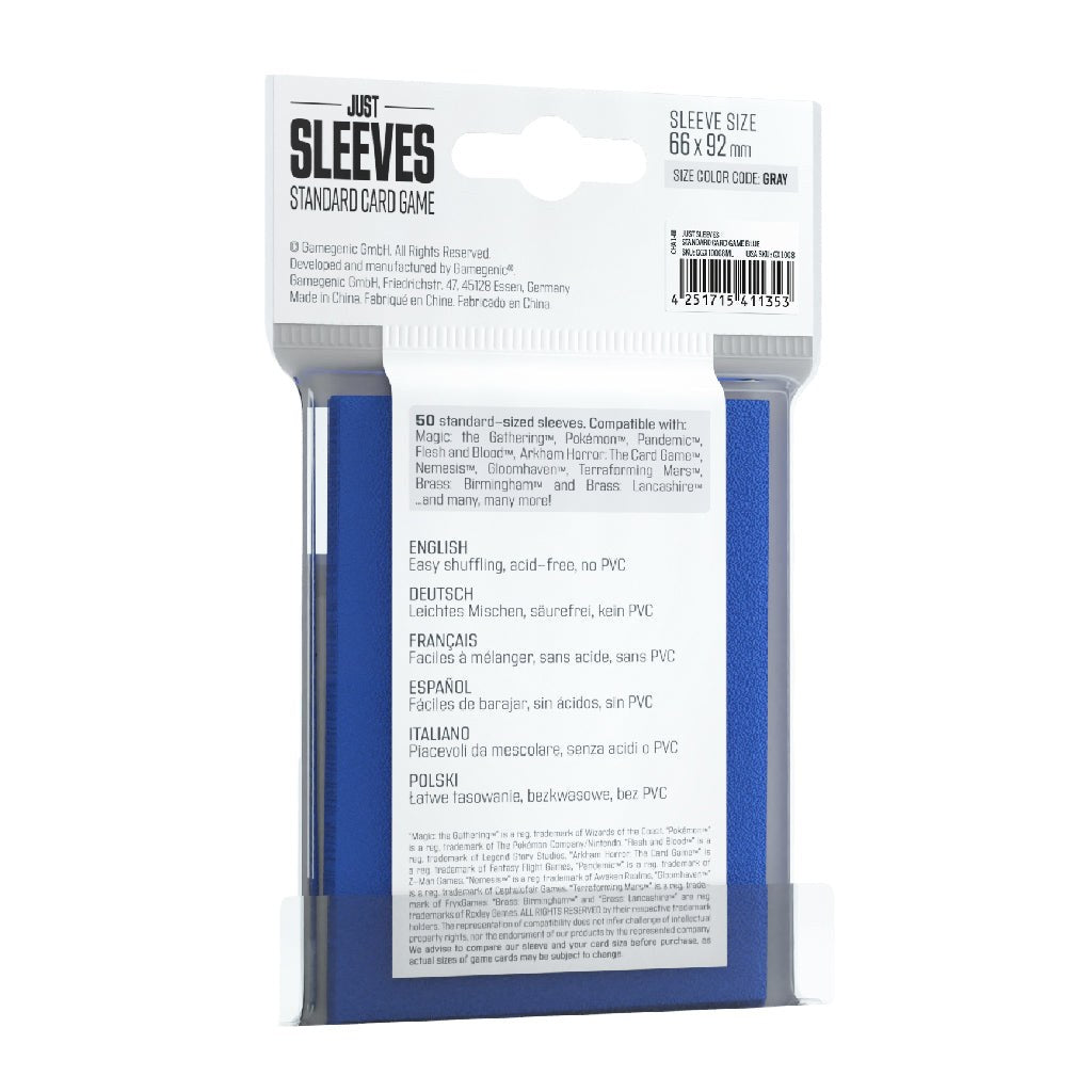 Gamegenics Just Sleeves - Standard Card Game Blue — official manufacturer extra