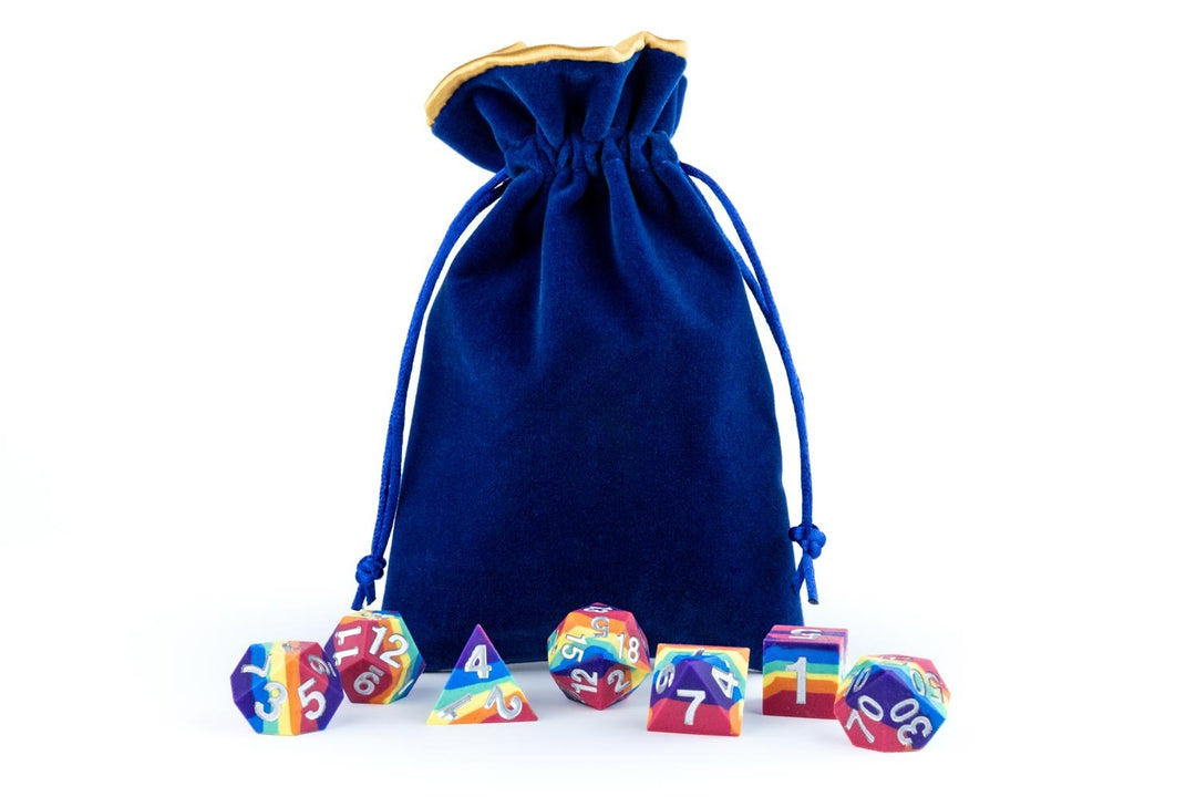 FanRoll blue/gold bag with dice — official