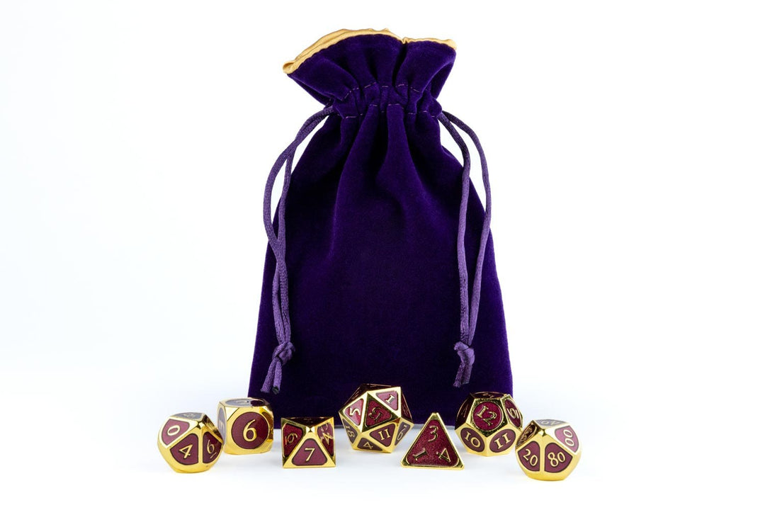 FanRoll purple/gold bag with dice — official